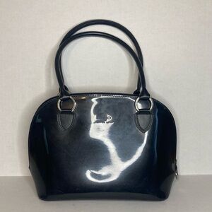 Beijo Black Vinyl-Type Material Handbag